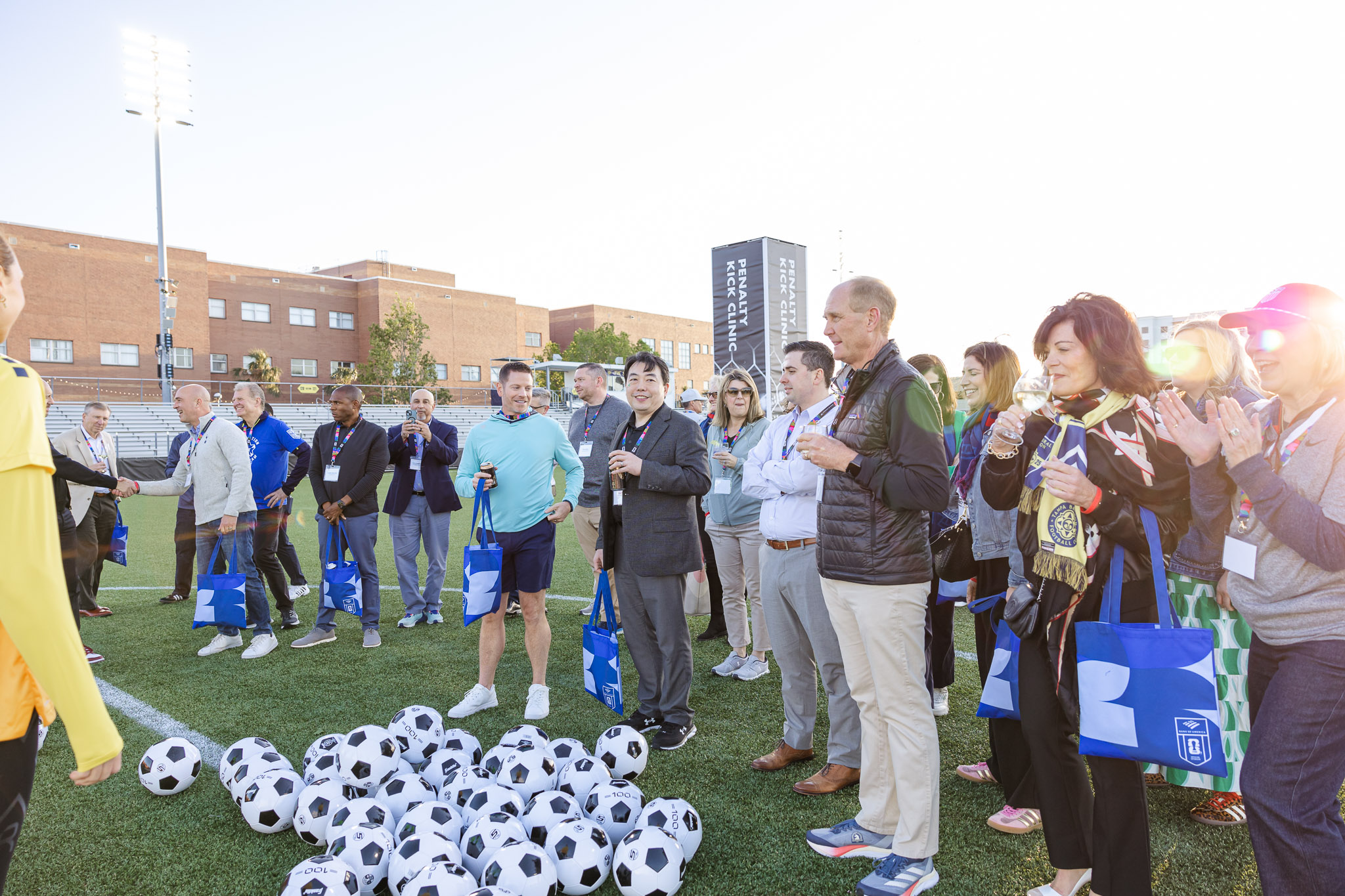 Bank Of America Executives in action at a soccer field as part of the evening Celebration of the Spring Market Meeting Conference in Tampa, FL