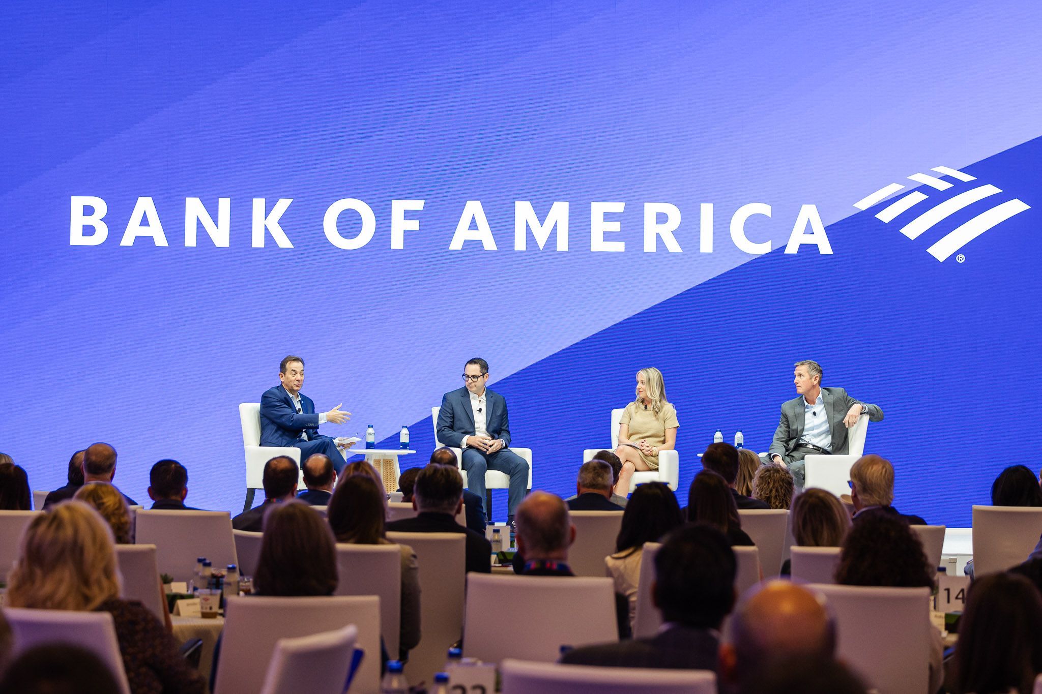 Bank of America executives speaking at the Spring Market Meeting Conference in Tampa, photographed by Commercial Photographer Bela Foto Studio
