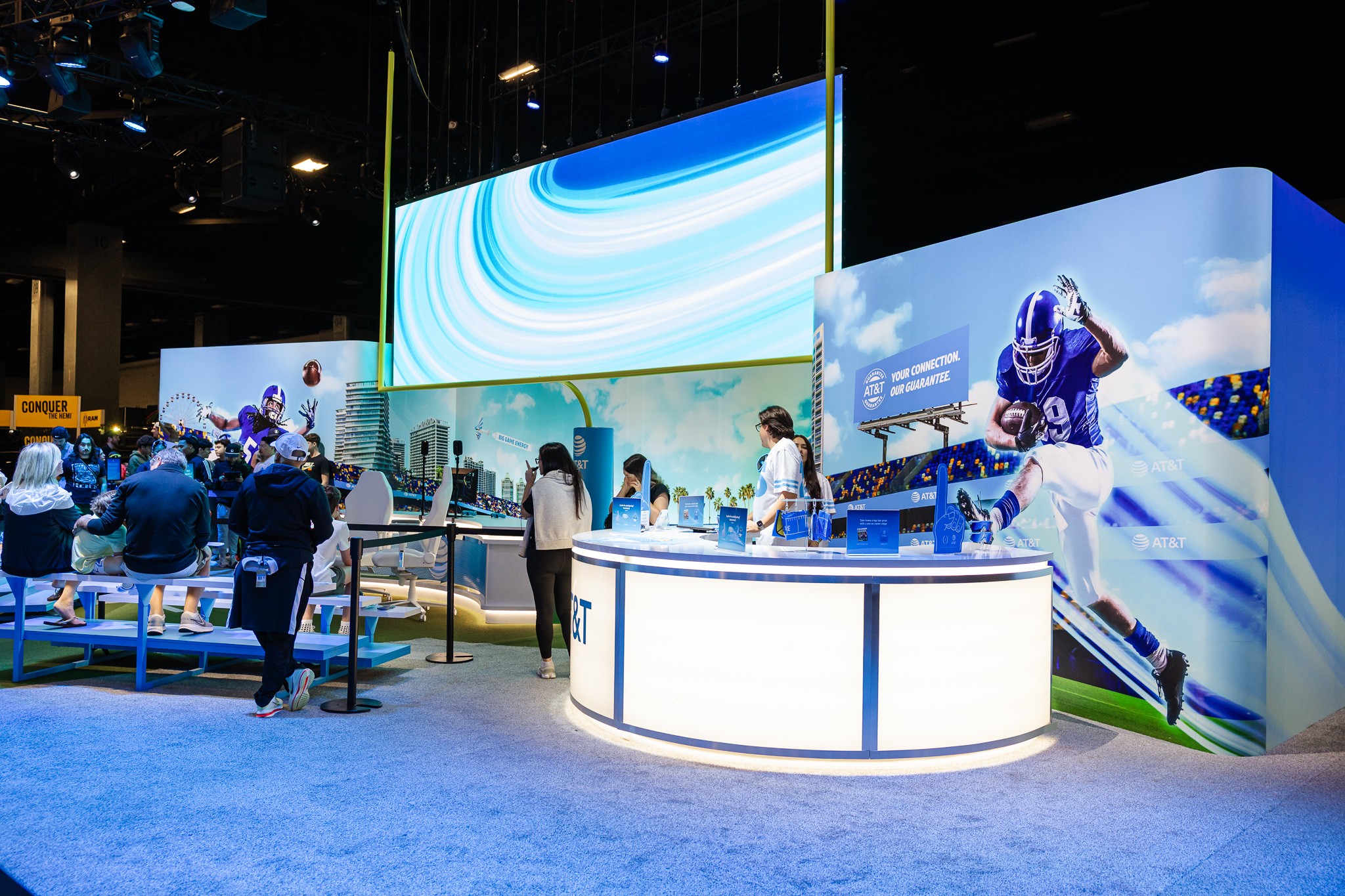 AT&T branded fan experience inside the Miami Beach Convention Center
