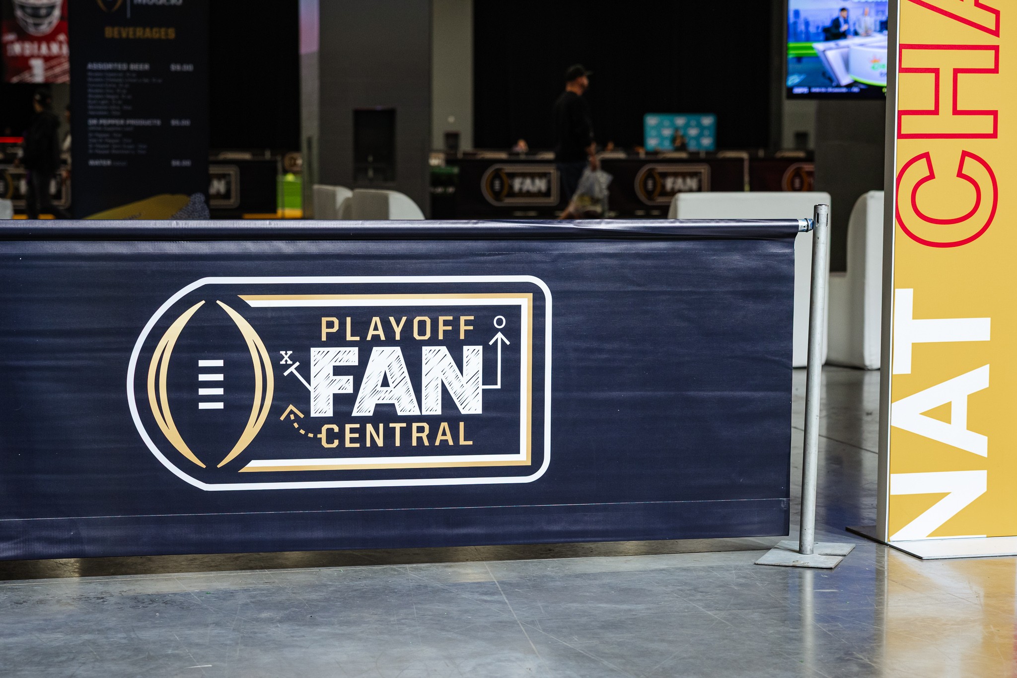College Football Playoff Fan Central branding at the Miami Beach Convention Center