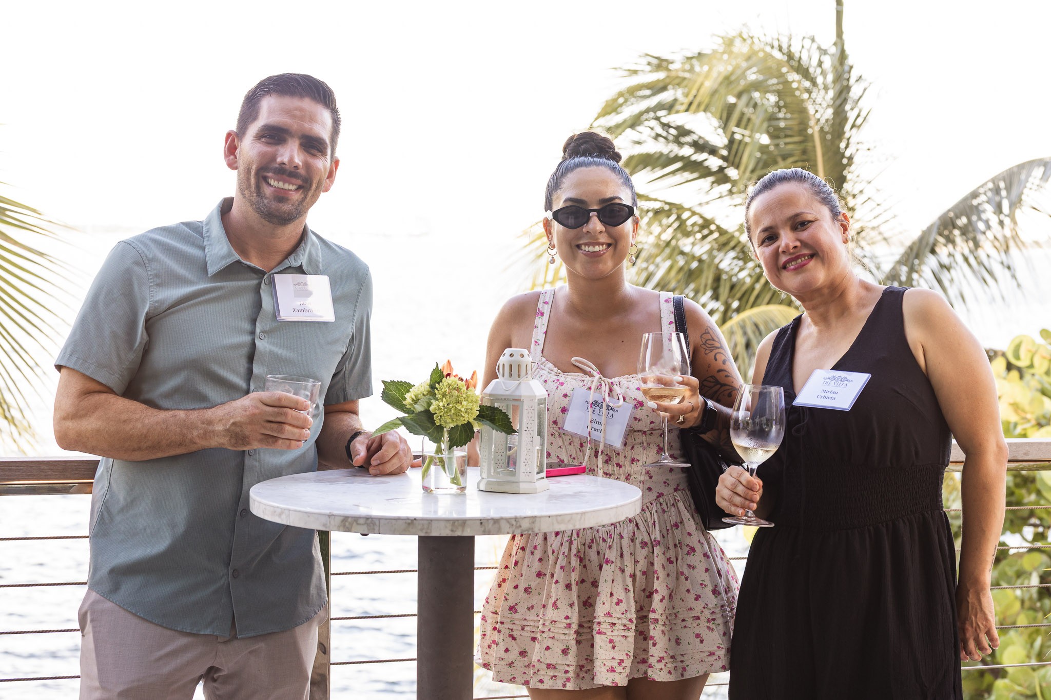 Guests at the outdoor reception during Callebaut Masters of Taste in Miami at Amara at Paraiso